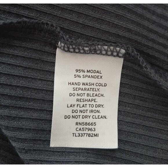 LEITH | Ribbed Fitted V-Neck Short Sleeve T-Shirt Gray Tee Sz S - Picture 10 of 10